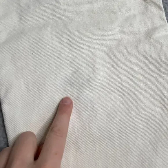 Empyre Tori Cargo Jeans 2 High Rise Baggy Wide Leg Y2K White Denim Pants XS - Picture 12 of 16